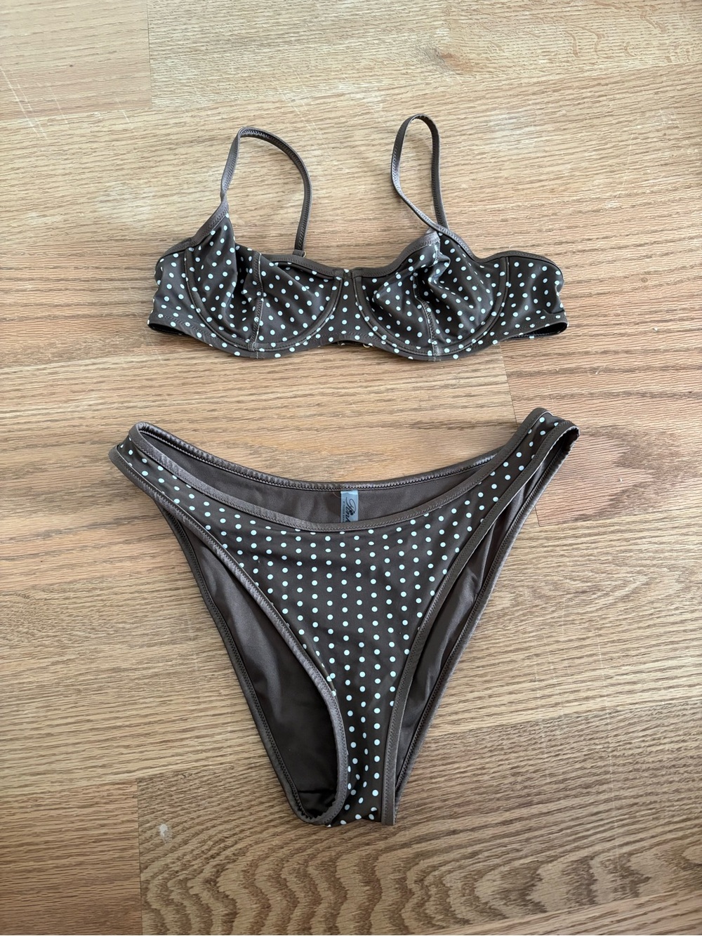 Frankie's Bikinis Brown Polka Dot Underwire Bikini